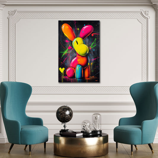 Pop Art Ballonfigur bunt Neonfarben abstrakt Wandbild