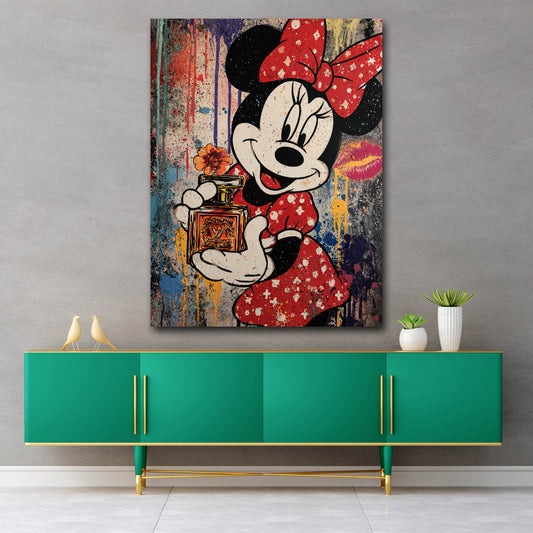 Pop Art Comic Maus Parfümflakon Luxus Wandbild