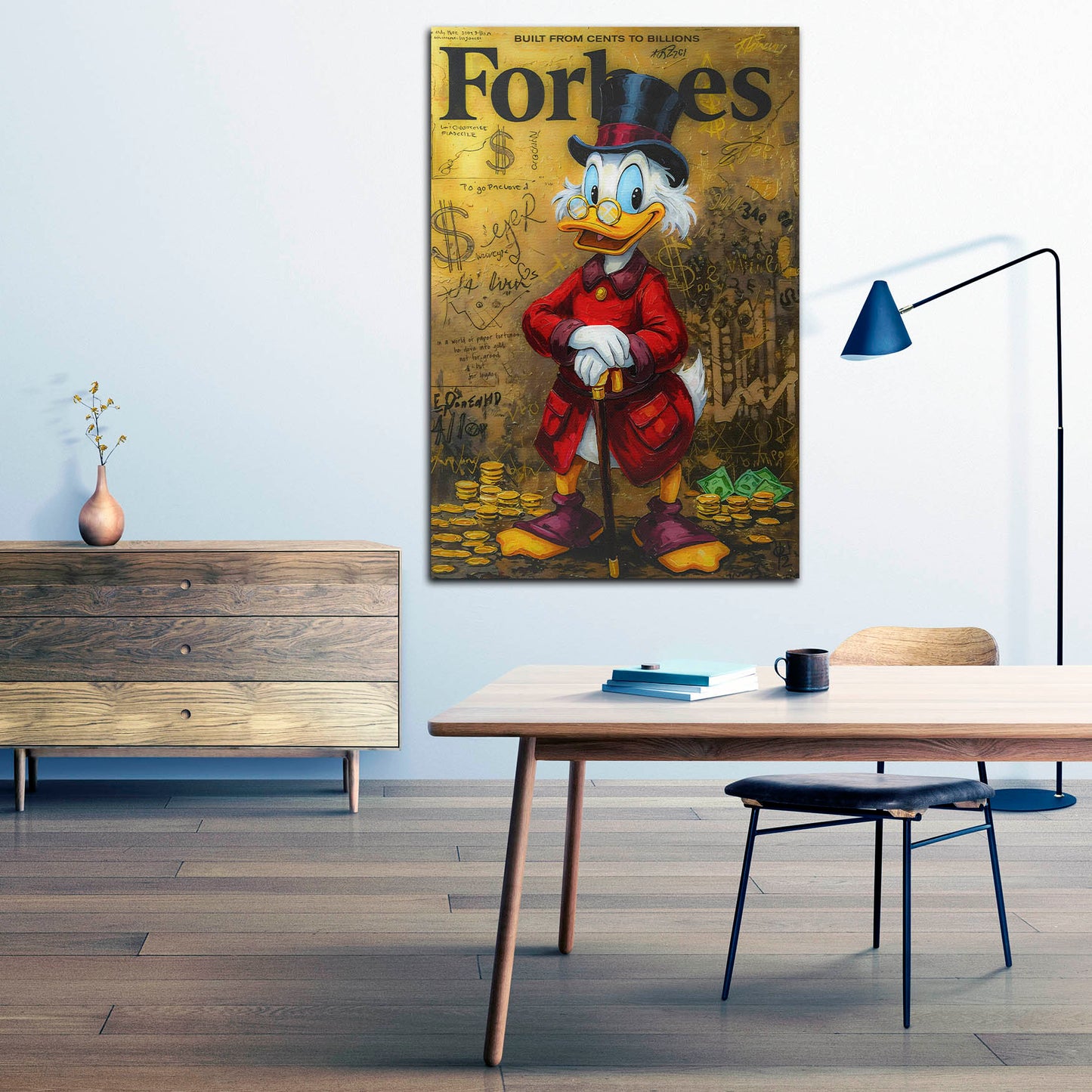 Pop Art Dagobert Geld und Erfolg Business Wandbild