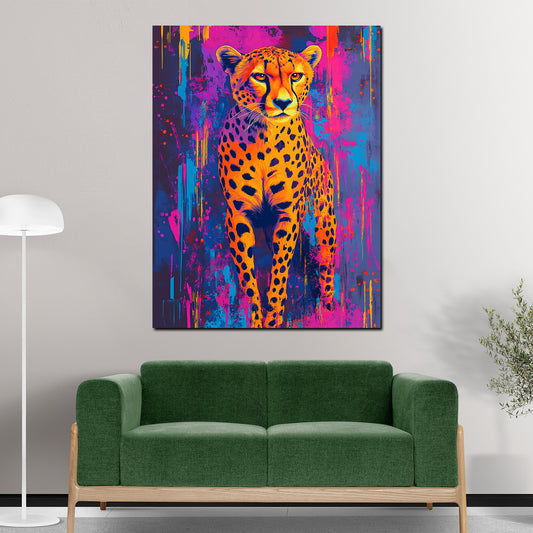 Pop Art Gepard Tierporträt Wandbild