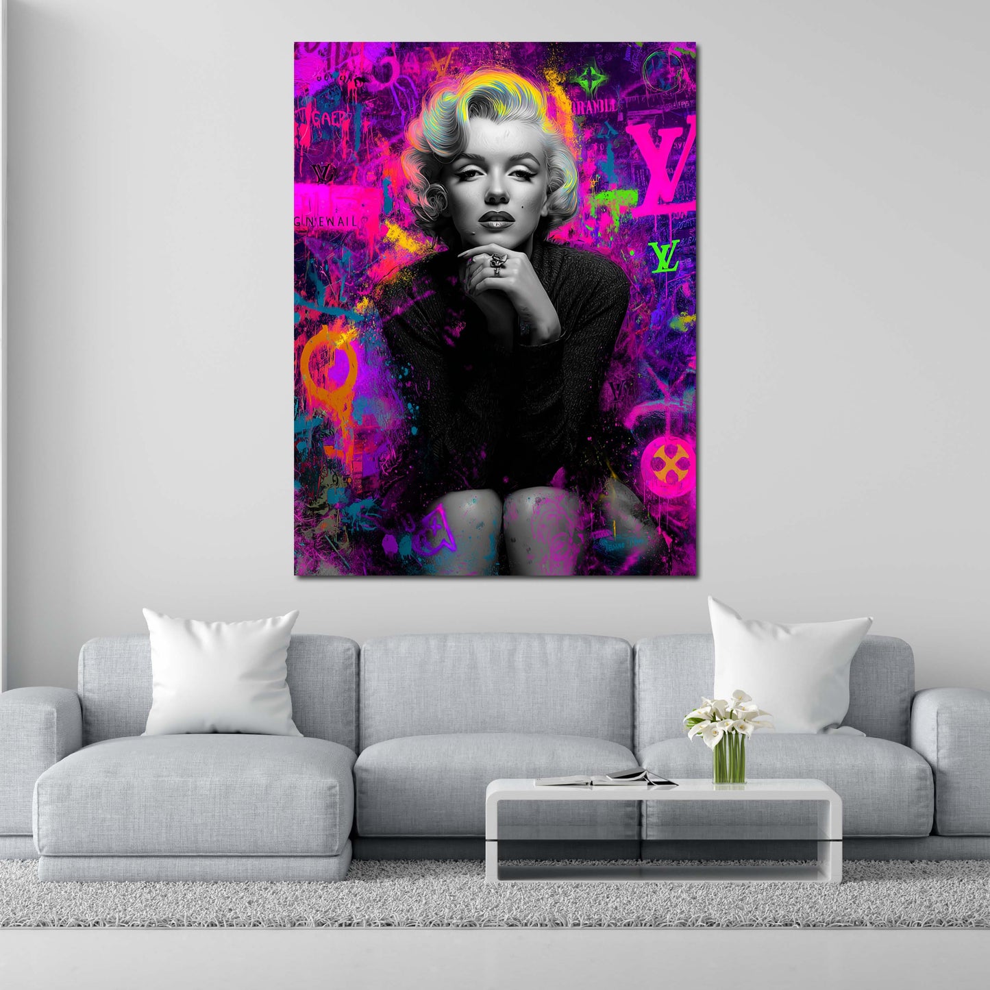 Pop Art Marilyn Porträt Glamour Wandbild