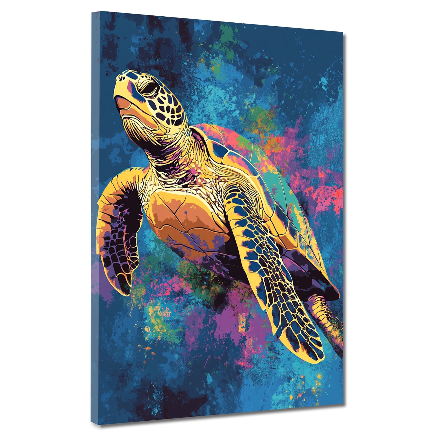 Pop Art Schildkröte Unterwasser Stil Wandbild