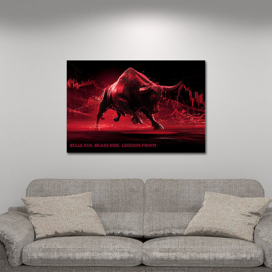Roter Bulle Börse, Trading und Erfolg Aktienmarkt Wandbild