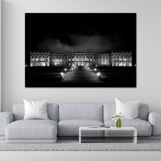 Sanssouci Schloss Potsdam schwarz weiß Wandbild
