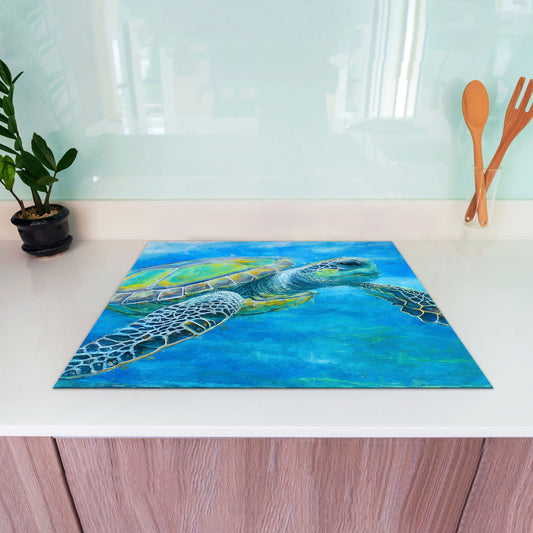 Meeresschildkröte Herdabdeckplatte Induktionsschutz für Ceranfeld & Küche Deko