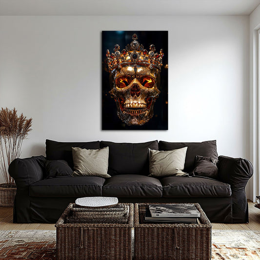 Skull King Feuer abstrakt in Pastelltönen Wandbild