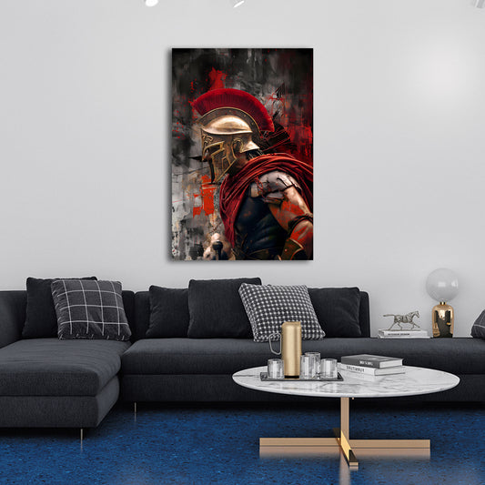 Spartaner Profil Krieger Farbspritzer Wandbild