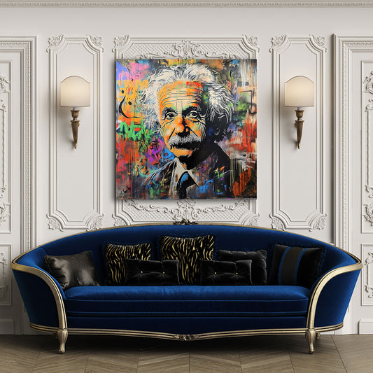 Street Art Albert Porträt Pop Art Wandbild