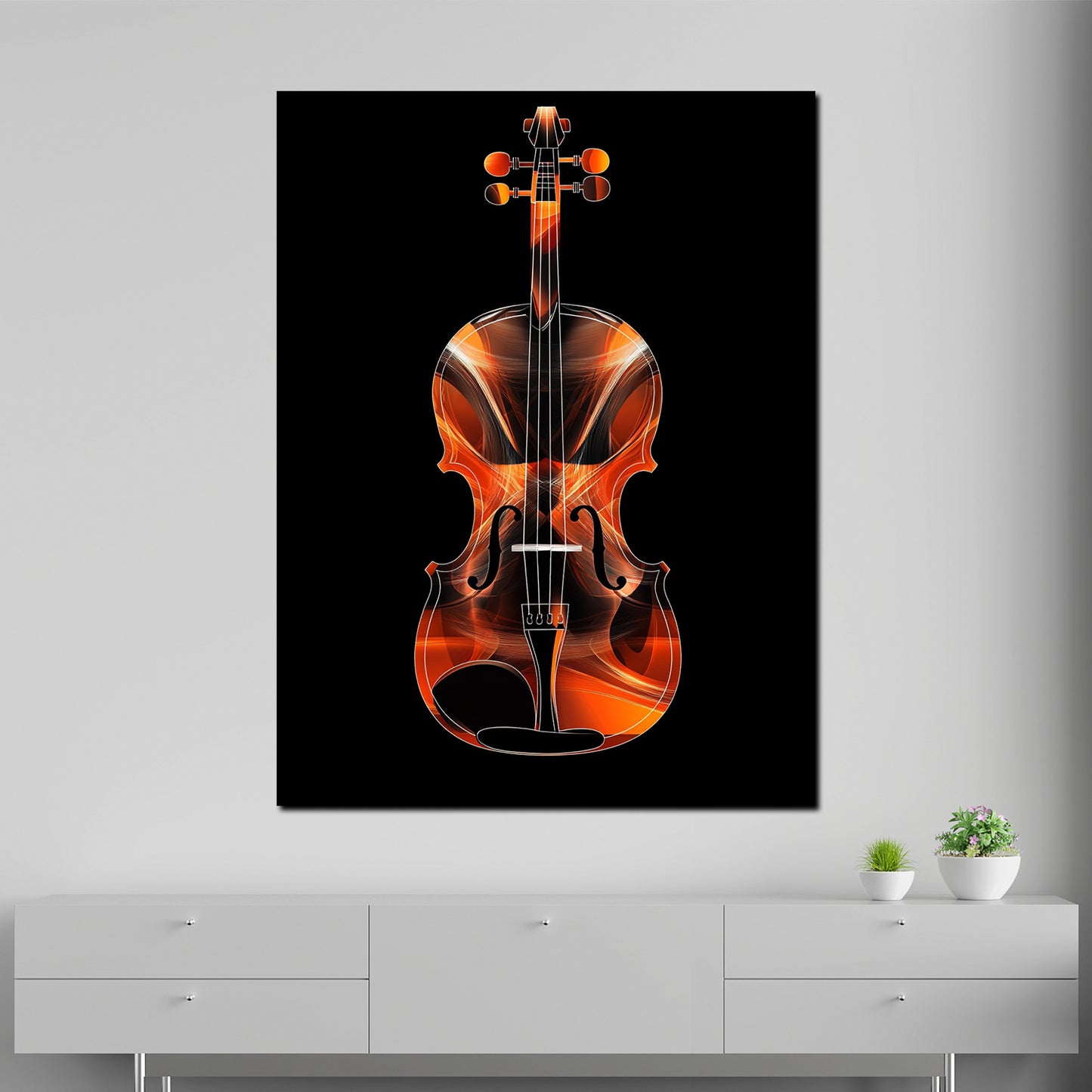 Violine Linien Kunst Musikdesign Wandbild