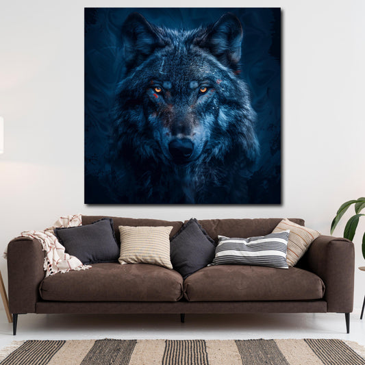 Wolf Porträt Wildtier Nahaufnahme Blick Wandbild