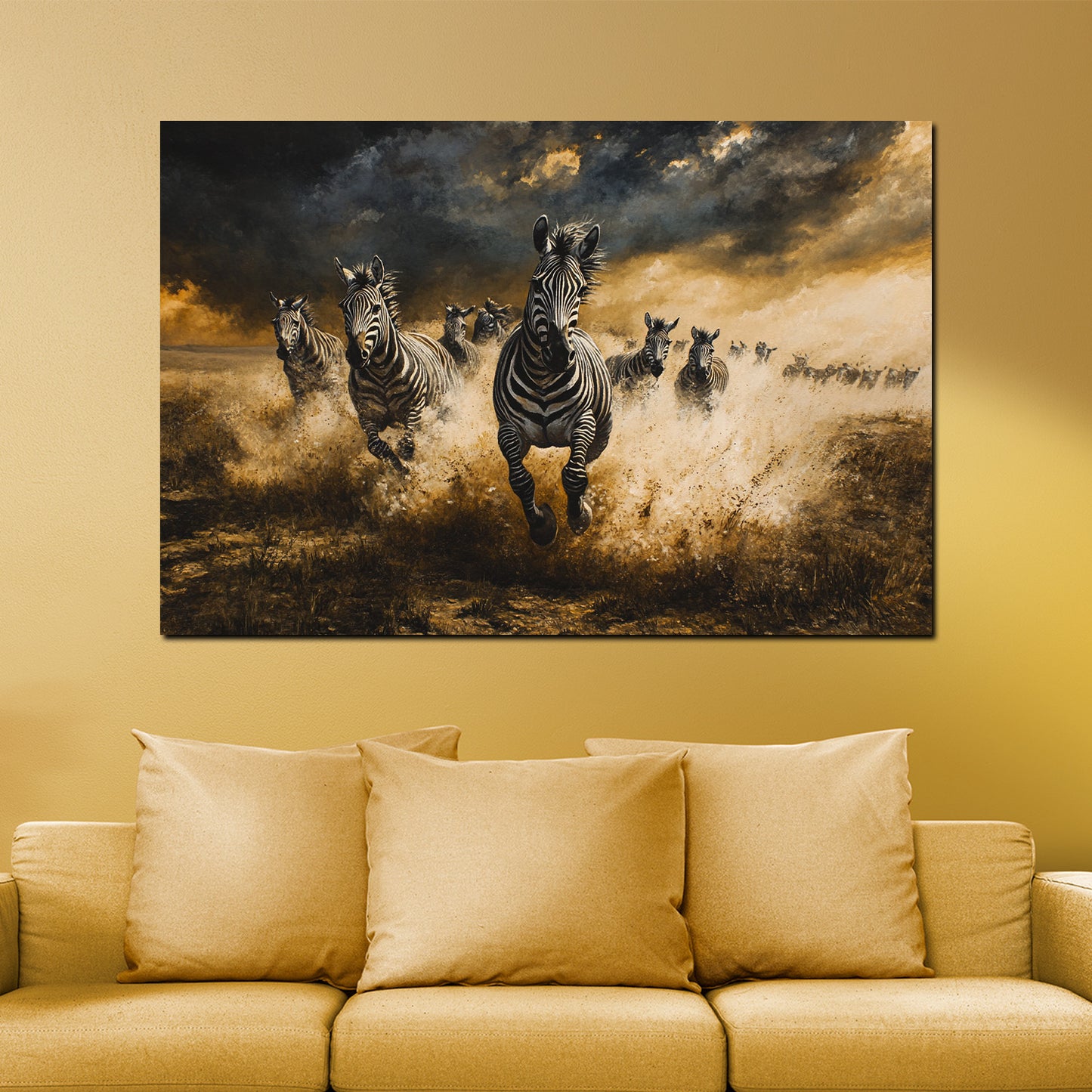 Zebras Dynamik Wandbild