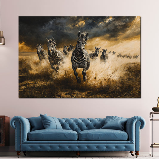Zebras Dynamik Wandbild