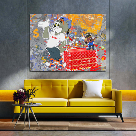 Wandbild Leinwandbild Comic Tom Luxury Life Pop Art Style