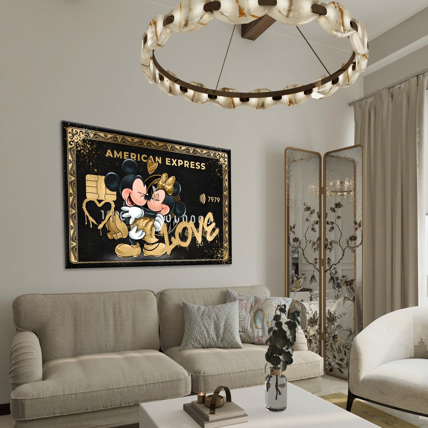 Wandbild Leinwandbild Love Comic Pop Art Karte