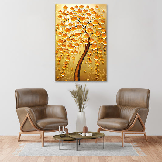 Lebensbaum Wandbild abstrakt goldener Baum, Golden Tree, Natur