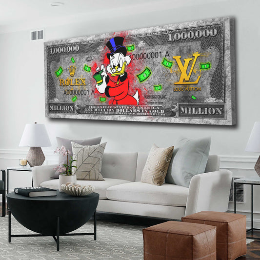 Dagobert Pop Art 1 Dollar Kunst Comic Wandbild