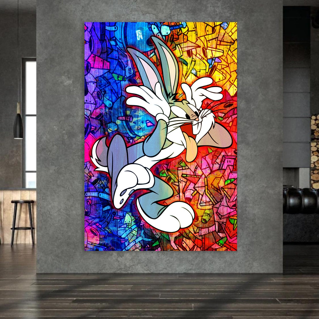 Wandbild Comic Bunny Pop Art Abstrakt Style