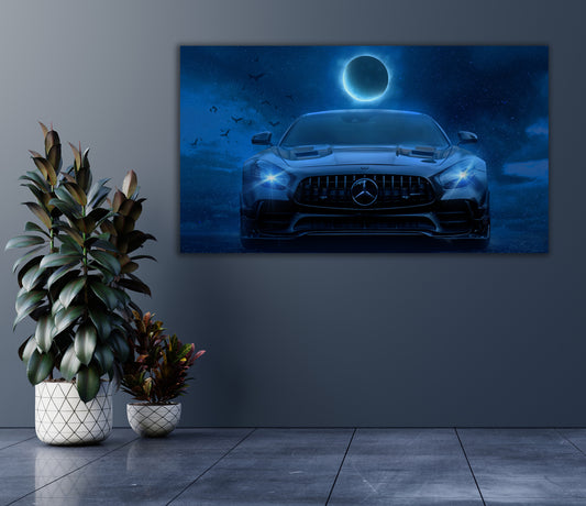 Sportwagen Dark Style Auto Wandbild Leinwandbild