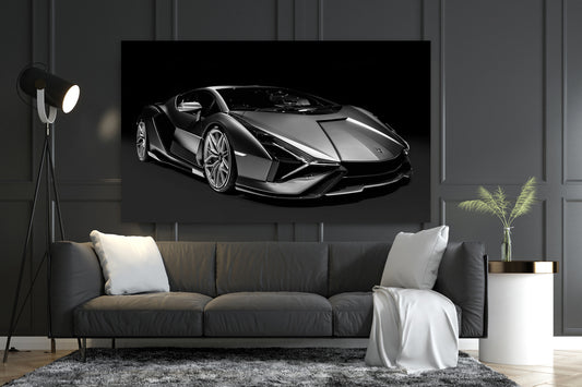 Wandbild Sportwagen Sián Black Style