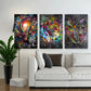3er-Set Graffiti Lifestyle nebeneinander im Wohnzimmer