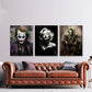 3er-Set Joker & Marilyn nebeneinander im Wohnzimmer