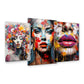 3er-Set Pop Art Frauen – drei Leinwandbilder