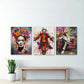 3er-Set Pop Art Ikonen nebeneinander im Wohnzimmer