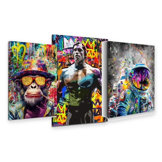 3er-Set Street Art Pop – drei Leinwandbilder