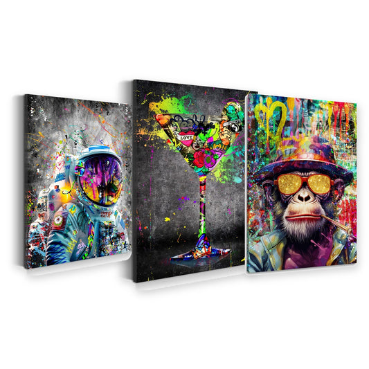 3er-Set Urban Street Art – drei Leinwandbilder