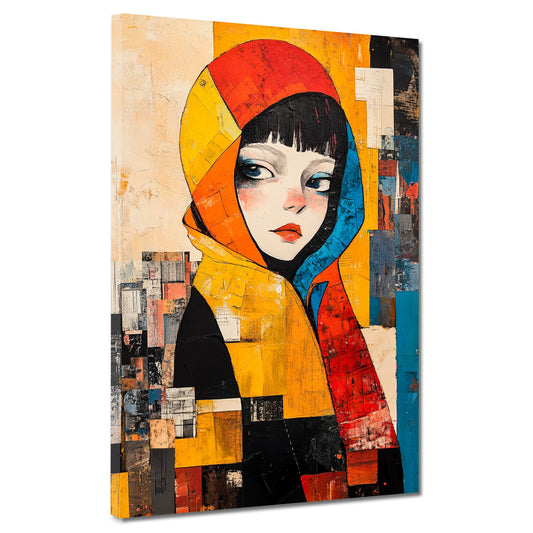 Abstrakt Mädchen Porträt Wandbild