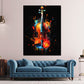 Violine Pop Art Musik Explosion Schwarz Hintergrund Wandbild