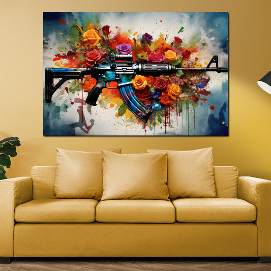 Wandbild AK abstrakt Pop Art mit Blumen