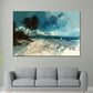 Wandbild abstrakt Strand mit Palmen und Meer