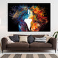 Wandbild abstrakt two Girls Kiss Dark