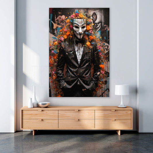 Wandbild Anonymous Street Art Kunstwerk