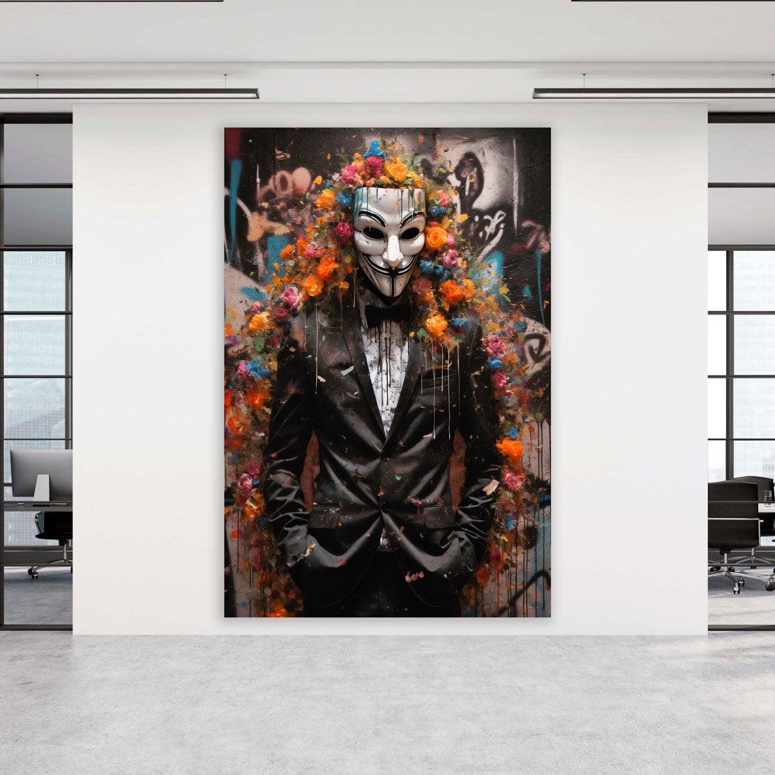 Wandbild Anonymous Street Art Kunstwerk