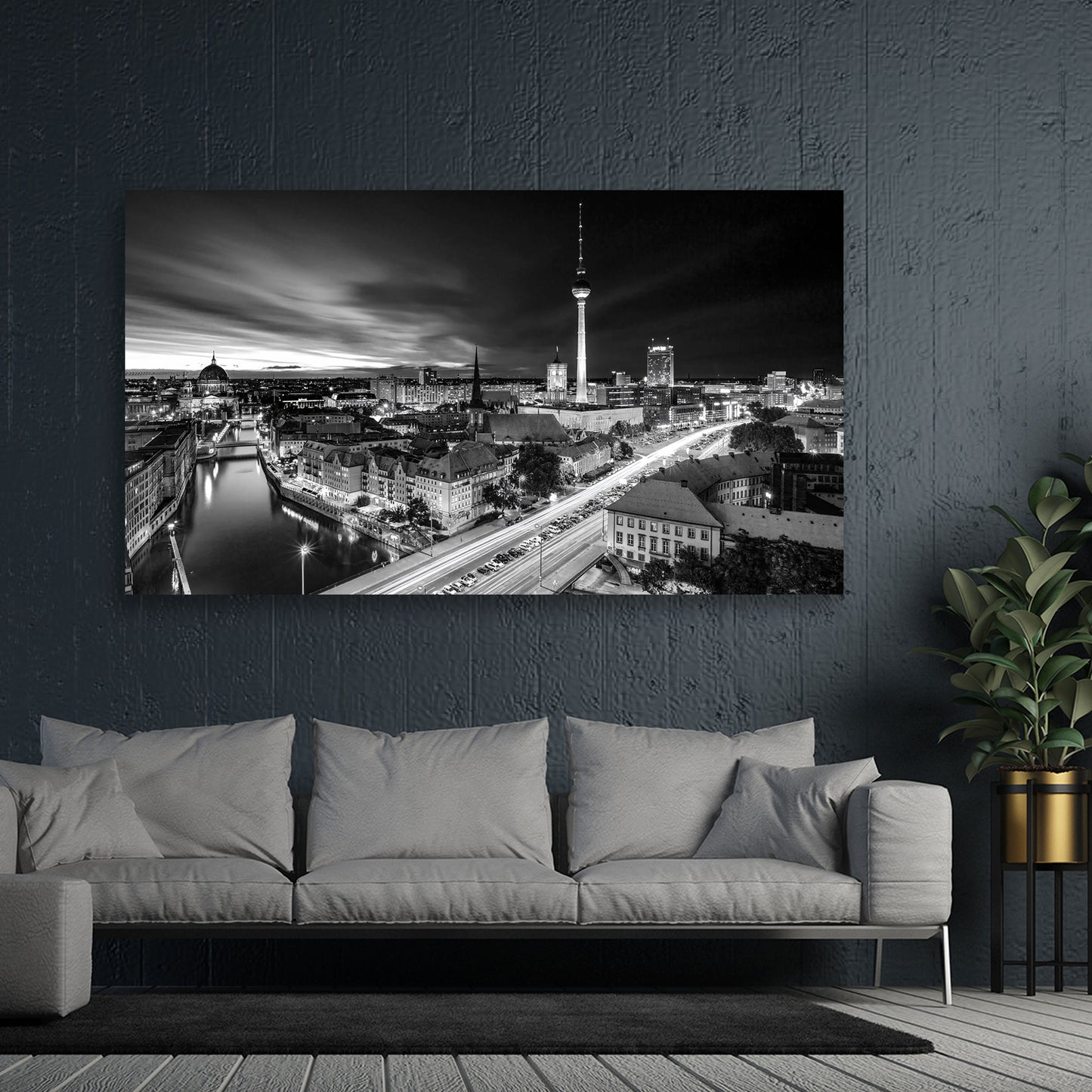 Wandbild Beautiful Berlin Skyline schwarz weiss