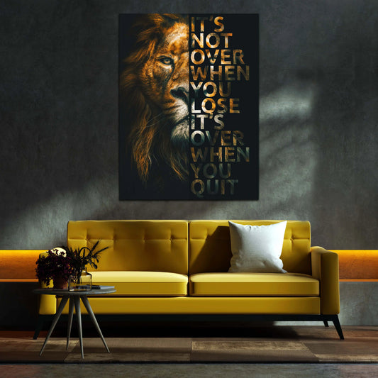Löwe Motivation Brown Edition als Wandbild im Raum