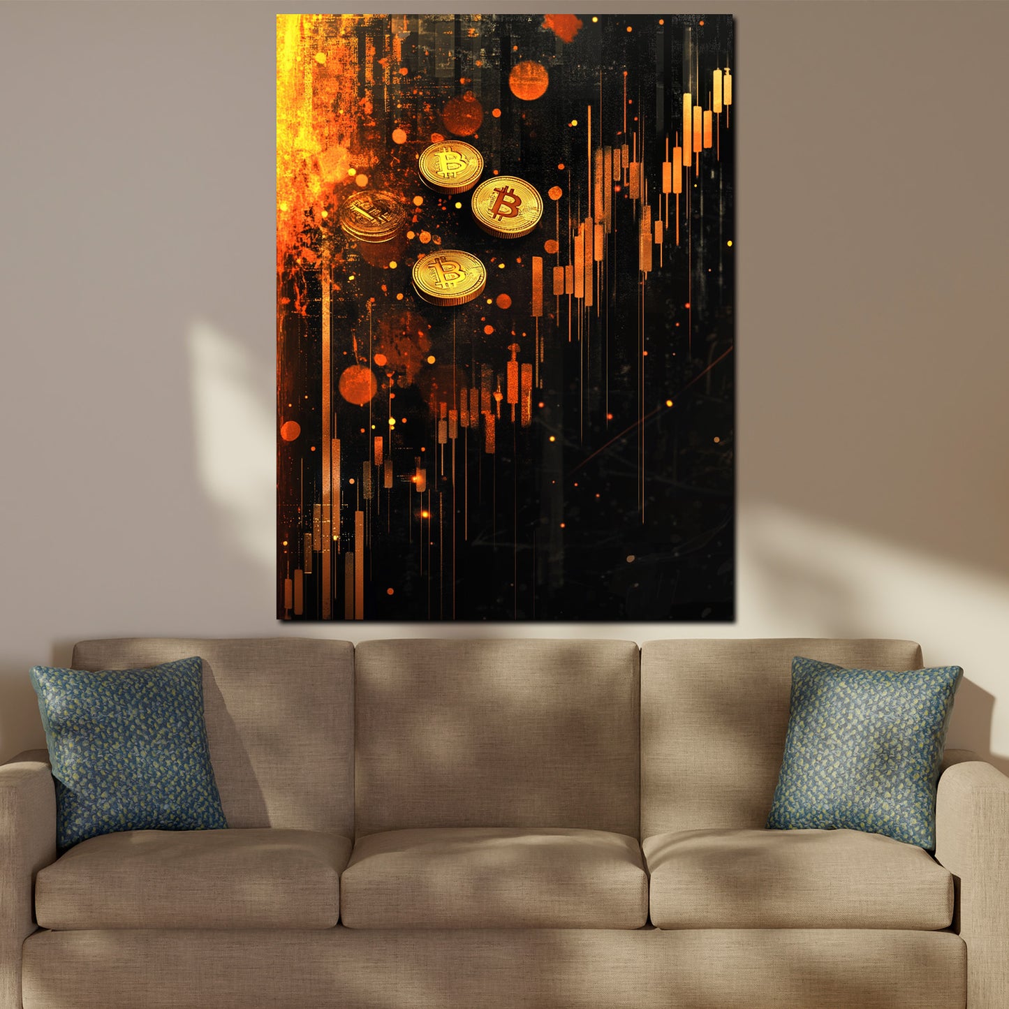 Wandbild Bitcoin Krypto Geld Erfolg Börse modern