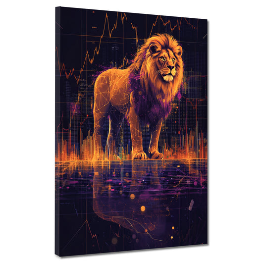 Wandbild Börse Löwe Motivation Erfolg Stärke modern