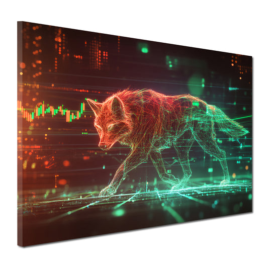 Wandbild Börse Wolf Trading Motivation Erfolg modern