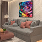 Wandbild Bunte Rose mit Graffiti Elementen