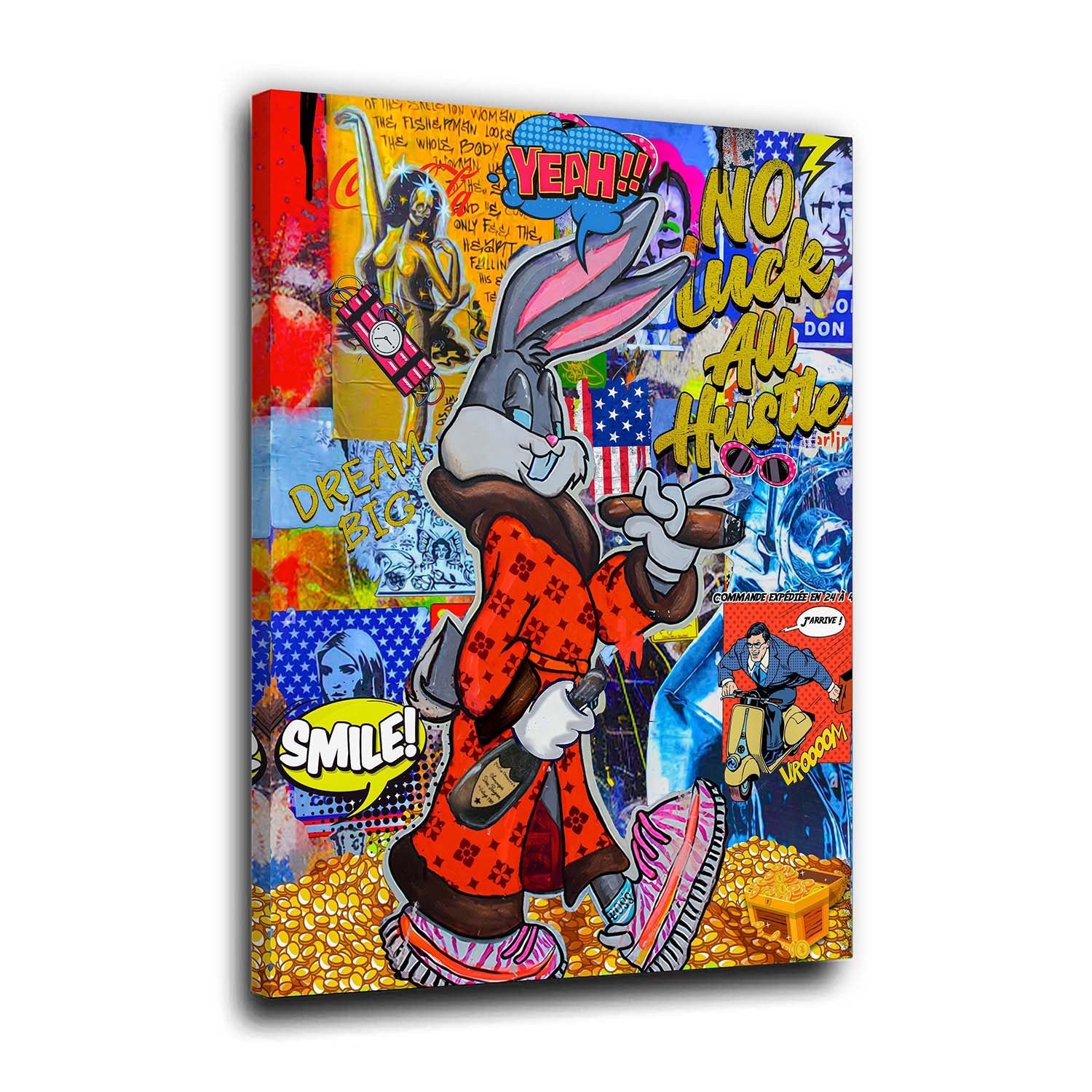 Wandbild Comic Bunny im Pop Art Style