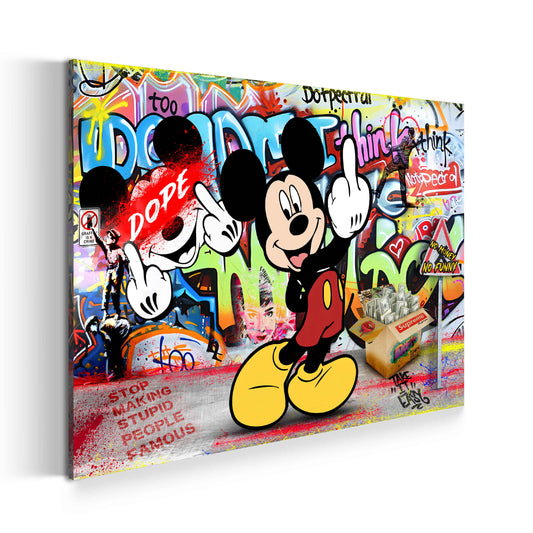 Wandbild Comic Maus Street Art Provokation modern bunt