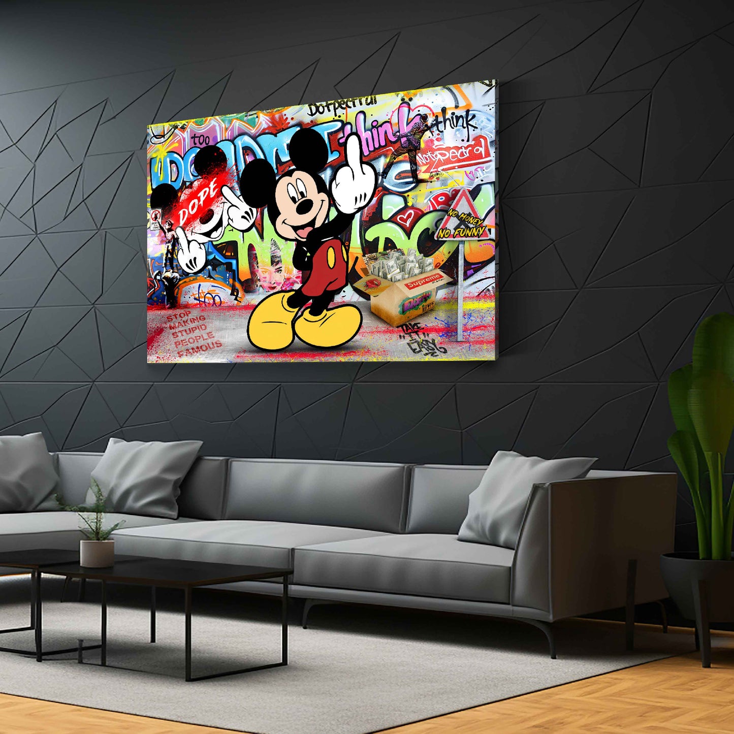 Wandbild Comic Maus Street Art Provokation modern bunt