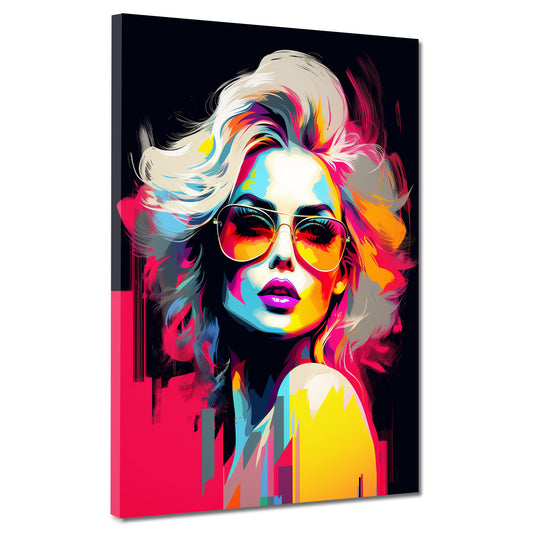 Wandbild Cool Girl Retro Style schöne Frau Pop Art