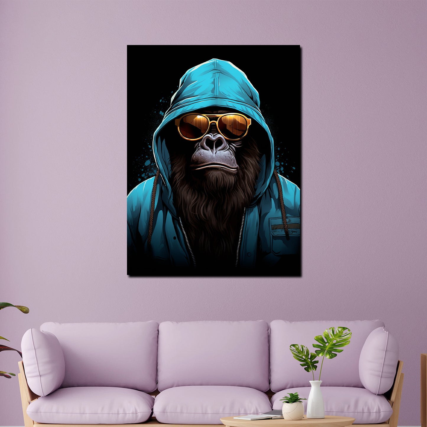 Wandbild Cool Gorilla mit Hoodie