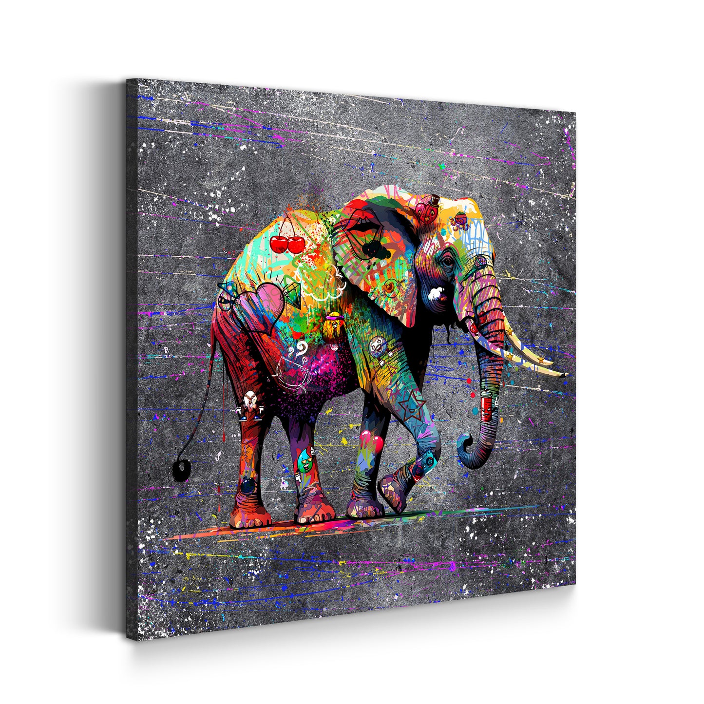 Wandbild Elefant Graffiti Street Art Style