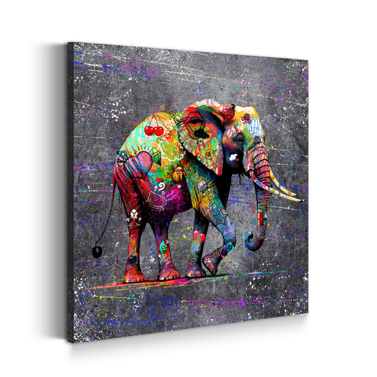 Wandbild Elefant Graffiti Street Art Style