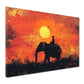 Wandbild Elefant Sonnenuntergang Kind Silhouette Natur Ruhe